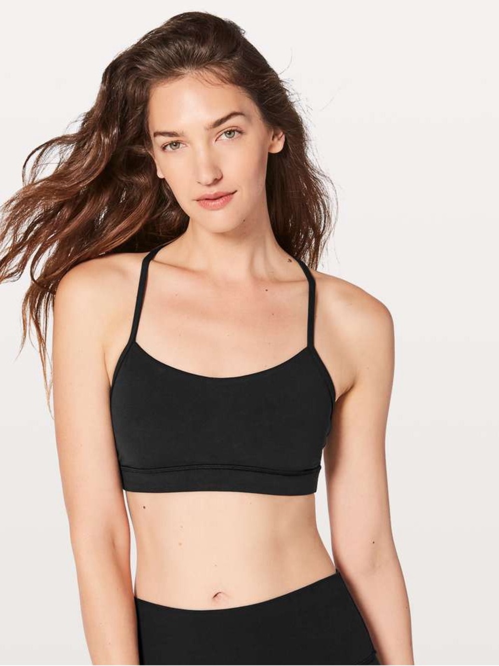 Lululemon Flow Y Bra Nulu Black Light Support A-C Cup Sz 8